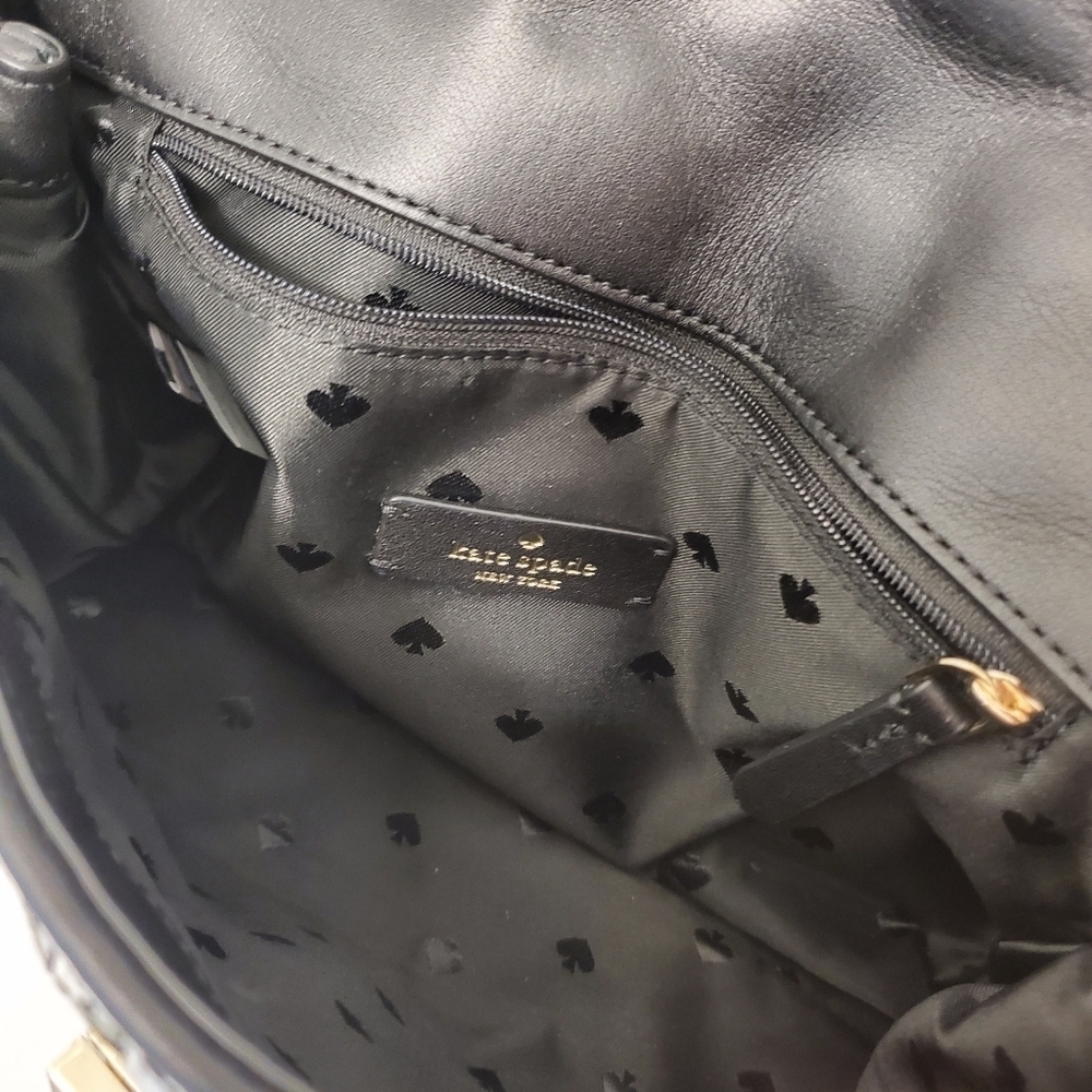 EUC Kate Spade Natalia Black & White Tweed Flap Close Crossbody/Shoulder Bag - Picture 11 of 11